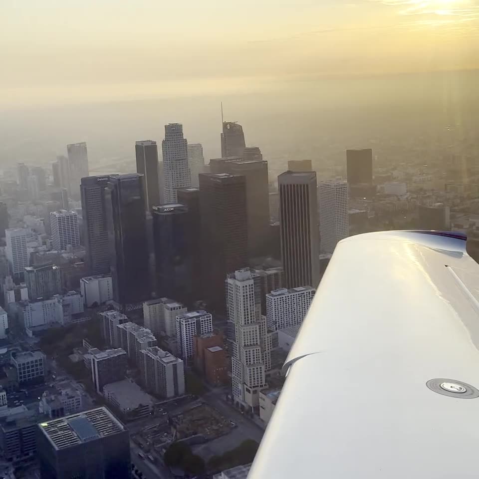 Downtown Los Angeles Skyline From The Air On A Discovery Flight